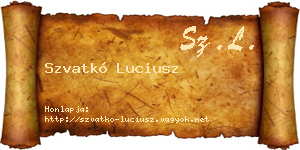 Szvatkó Luciusz névjegykártya